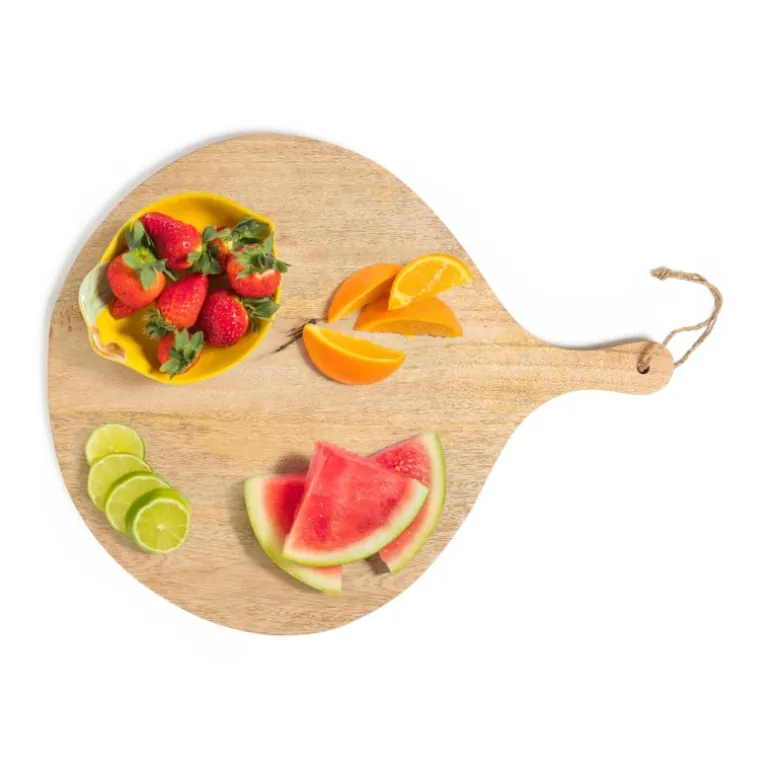 Borrelplank van mangohout - rond - 50x40 cm