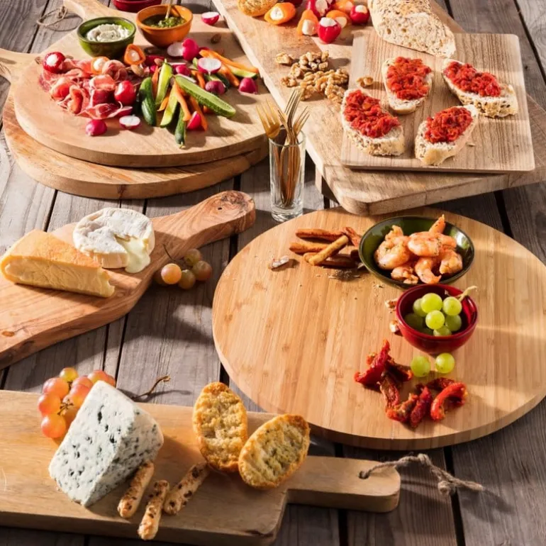 Borrelplank van mangohout - rond - 50x40 cm