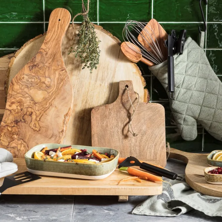 Borrelplank van mangohout - rond - 50x40 cm