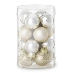 Box met kerstballen - goudkleurig - ø2.5 cm- set van 16