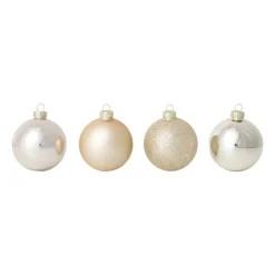 Box met kerstballen - goudkleurig - ø7 cm - set van 8