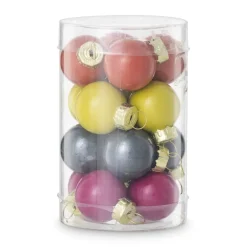 Box met kerstballen - multikleur - ø2.5 cm - set van 16