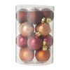 Box met kerstballen - rood - ø4 cm - set van 16