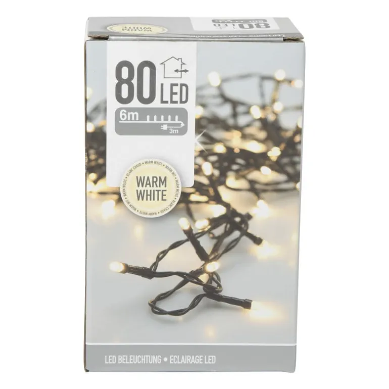 Buitenverlichting 80 LED - warm wit - 6 meter