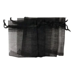 Cadeauzakjes organza - zwart - 5 stuks