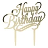 Cake topper Happy Birthday - goud