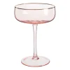 Champagnecoupe gouden rand - roze - 220 ml