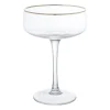 Champagnecoupe gouden rand - transparant - 220 ml