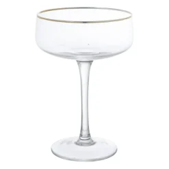 Champagnecoupe gouden rand - transparant - 220 ml