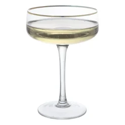 Champagnecoupe gouden rand - transparant - 220 ml