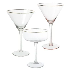 Champagnecoupe gouden rand - transparant - 220 ml