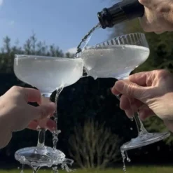 Champagnecoupe ribbel - glas - 200 ml