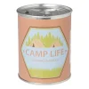 Citronella kaars camping life - rond blik - ø7.5x9.5 cm