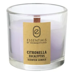 Citronella kaars in glas - diverse varianten - ø8x7.5 cm
