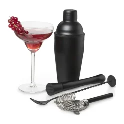 Cocktailshaker - zwart - 8,5x21 cm