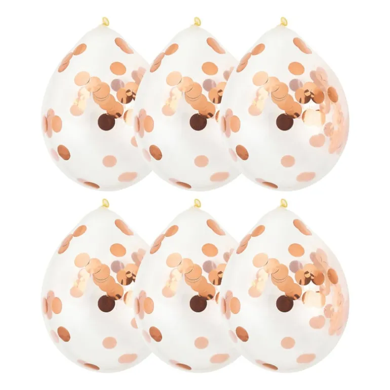 Confettiballon - paars/roze - 6 stuks