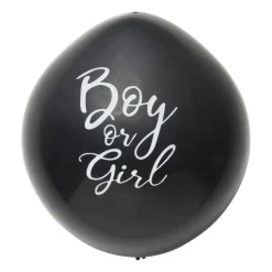 Confettiballon gender reveal - zwart - ø60 cm