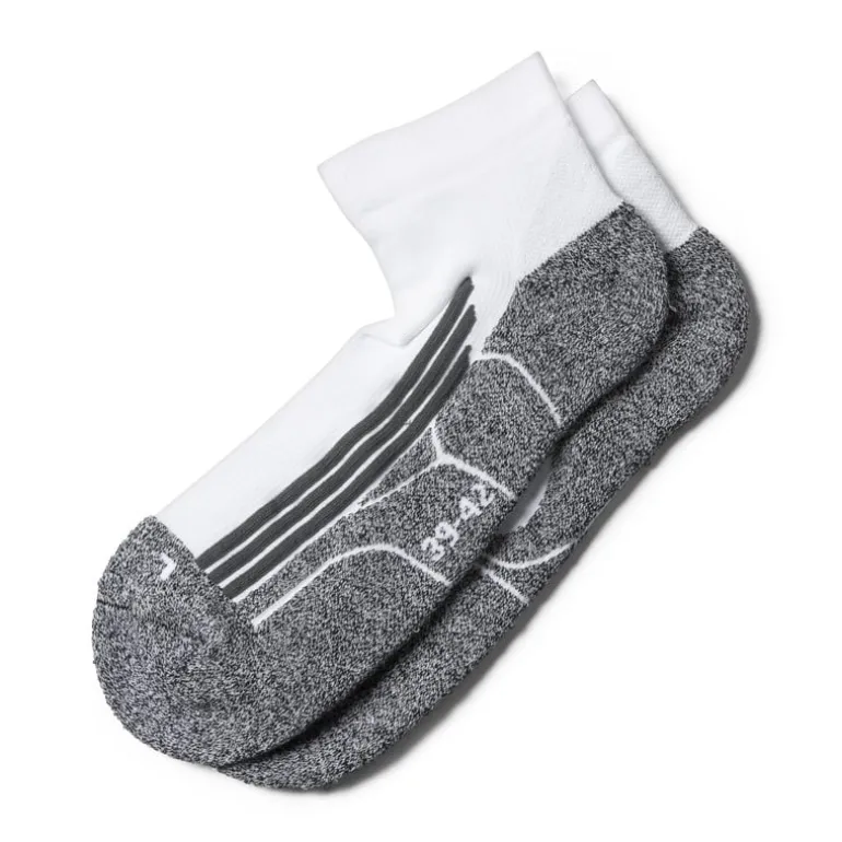 Coolmax enkelsokken - 43/46 - wit/grijs - 2 paar