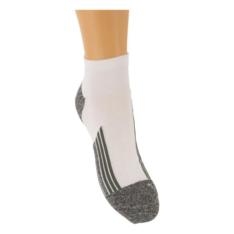 Coolmax enkelsokken - 43/46 - wit/grijs - 2 paar