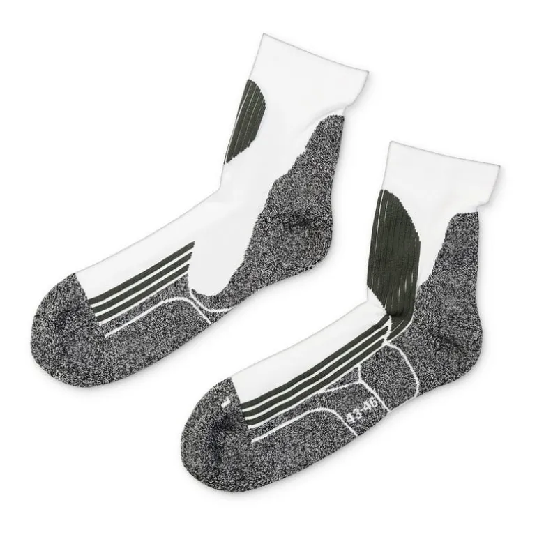 Coolmax sportsokken 43/46 - wit/grijs - 2 paar