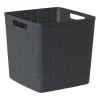 Curver jute opbergmand cube - 17 liter - grijs