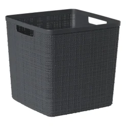 Curver jute opbergmand cube - 17 liter - grijs