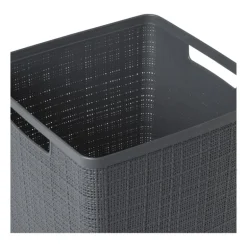 Curver jute opbergmand cube - 17 liter - grijs