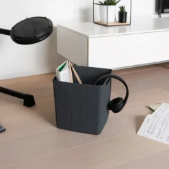 Curver jute opbergmand cube - 17 liter - grijs