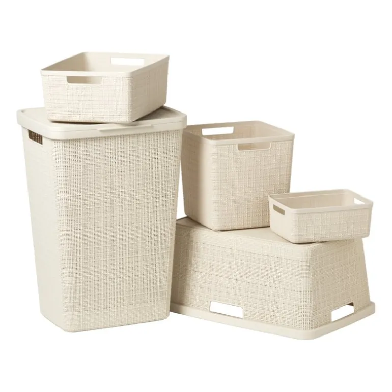 Curver jute opbergmand cube - 17 liter - beige