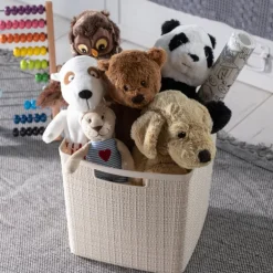 Curver jute opbergmand cube - 17 liter - beige