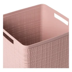 Curver jute opbergmand cube - 17 liter - roze