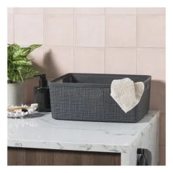 Curver jute opbergmand M - 12 liter - grijs