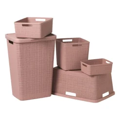 Curver jute opbergmand M - 12 liter - roze
