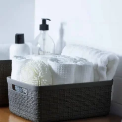 Curver jute opbergmand S - 5 liter - grijs