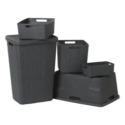 Curver jute wasmand - 46 liter - grijs