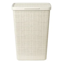 Curver jute wasmand met deksel - 58 liter - beige