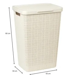 Curver jute wasmand met deksel - 58 liter - beige