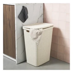 Curver jute wasmand met deksel - 58 liter - beige