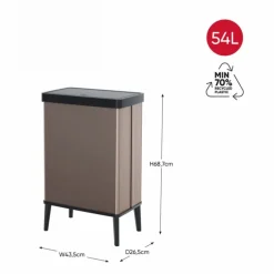 Curver prullenbak Verto - rosékleurig/zwart - 54 liter