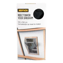 Dakraam hordoek elastisch - zwart - 130x150 cm