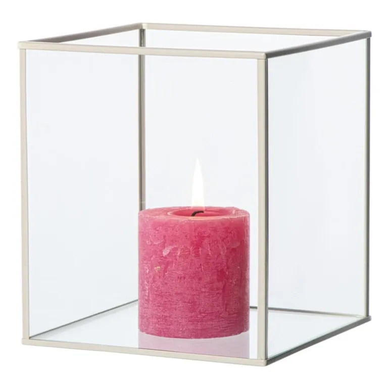 Deco box klein - beige - 18x16x16 cm