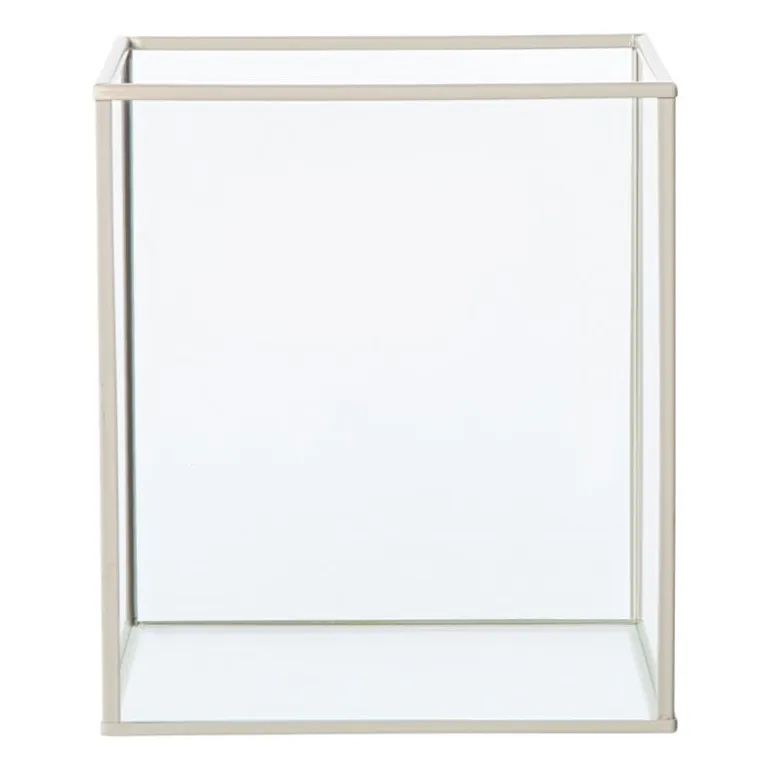 Deco box klein - beige - 18x16x16 cm