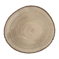 Decoratieplateau hout - bruin - ø26x2 cm
