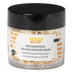 Decoratieve folievlokken - goudkleurig - ø5x6 cm