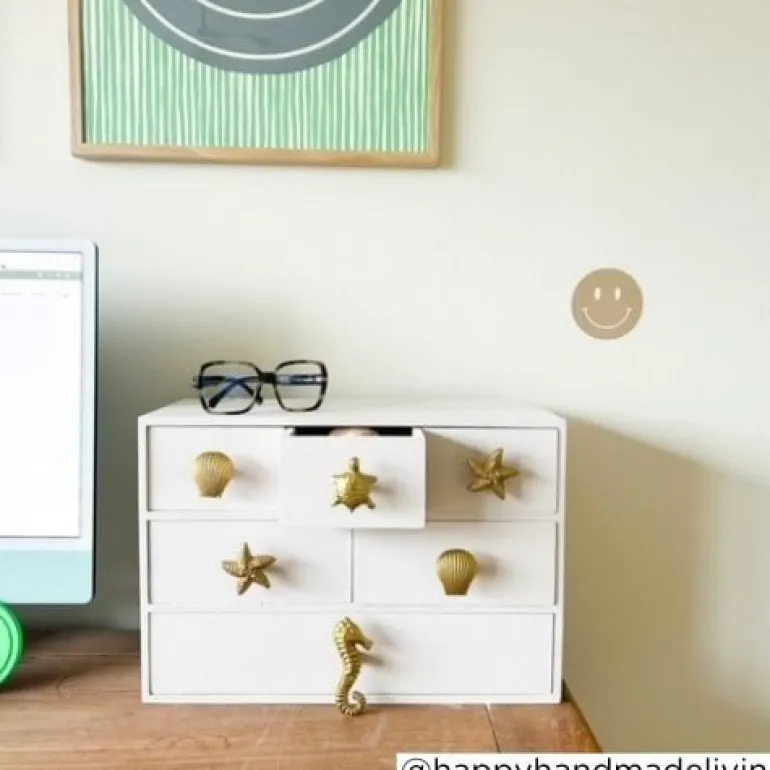 Deurknop schilpad - goud - 4x5 cm