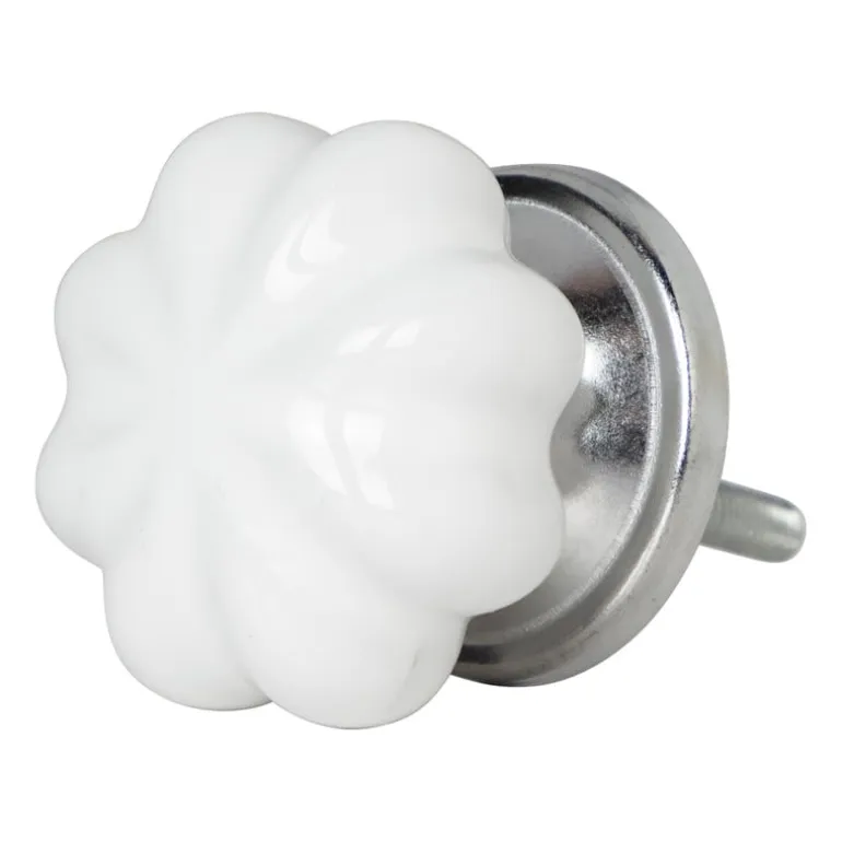 Deurknopje pompoen - wit - ø3.5 cm
