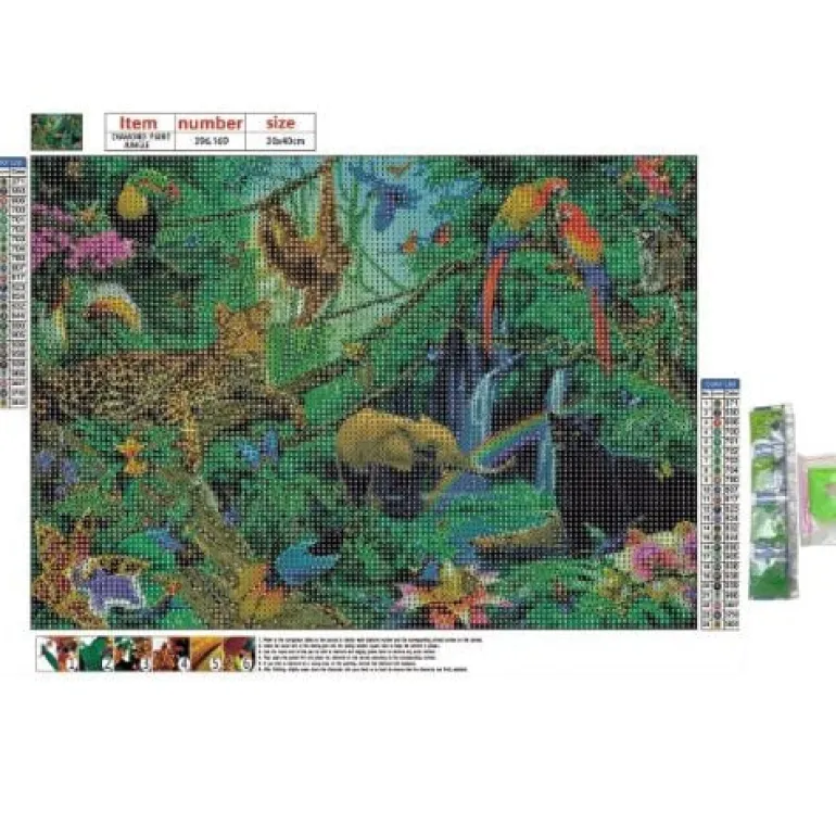 Diamond paint - jungle - 30x40 cm
