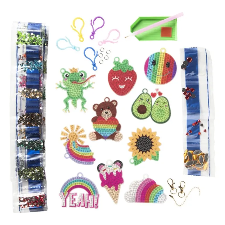 Diamond painting - DIY set van 10 sleutelhangers