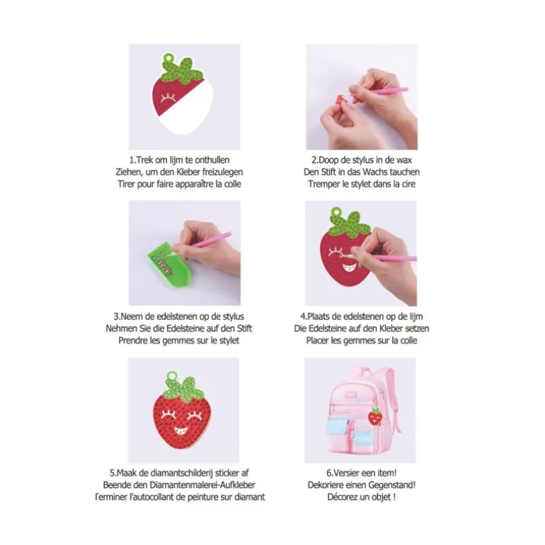 Diamond painting - DIY set van 10 sleutelhangers