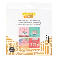 Diamond painting verjaardagskaart - set van 4